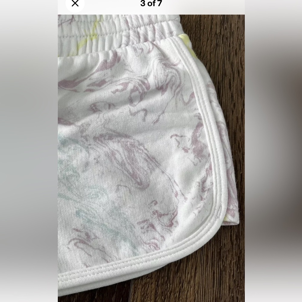 GAP Girls Pull On Jersey Shorts, White, Swirl Design, NEW - Picture 3 of 9